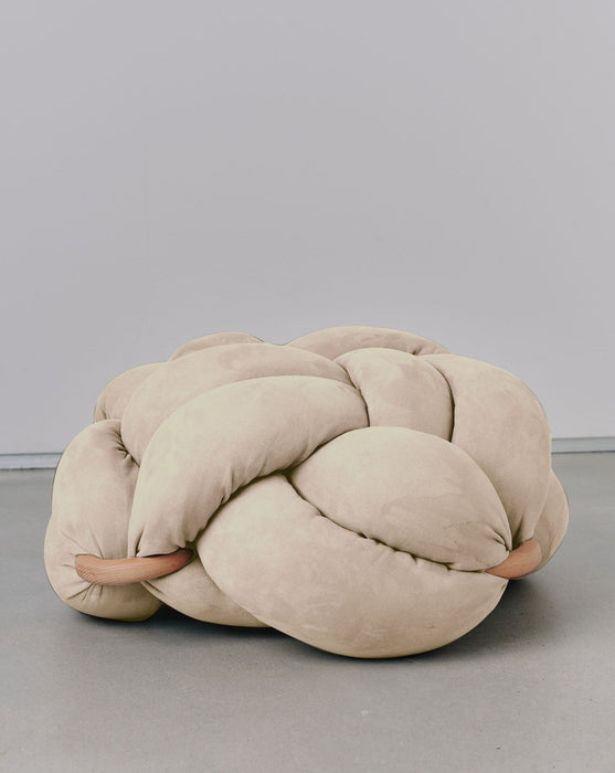 (M) Cream Vegan Suede Knot Floor Cushion