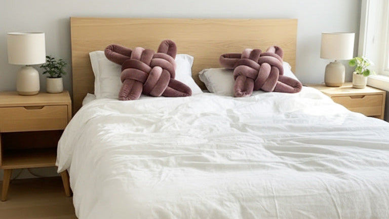 Mauve Velvet Knot Pillow