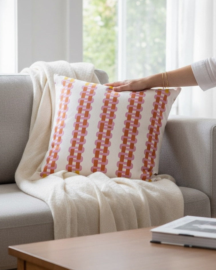 Printed Two-sided Throw Pillow- Sunset Colors