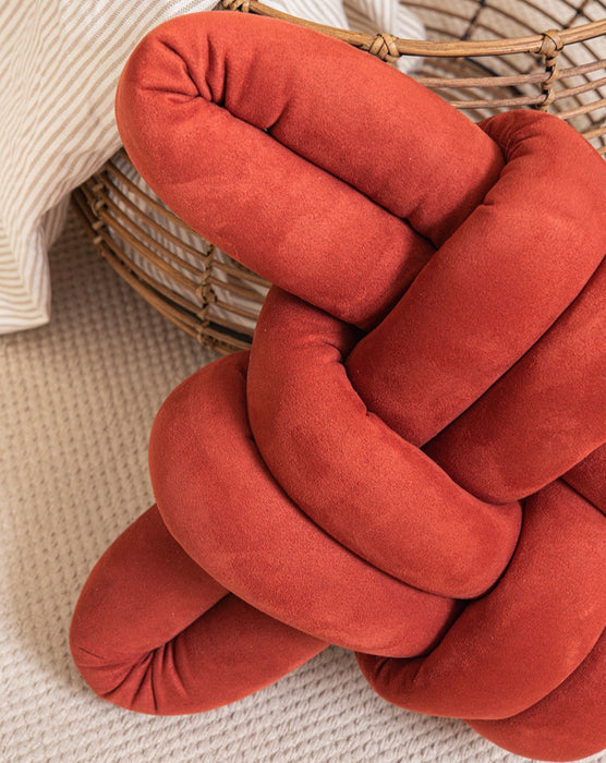 Red Earth Vegan Suede Knot Pillow