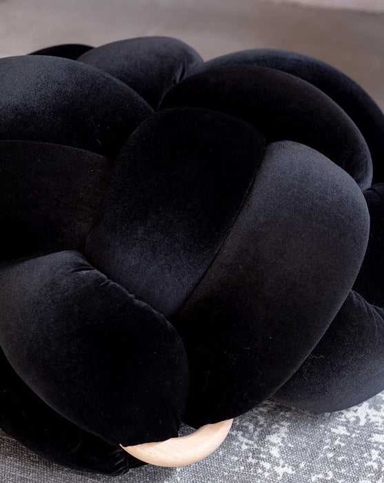 (M) Black Velvet Knot Floor Cushion