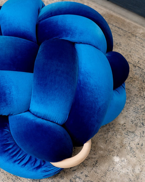 (L) Royal Blue Velvet Knot Floor Cushion