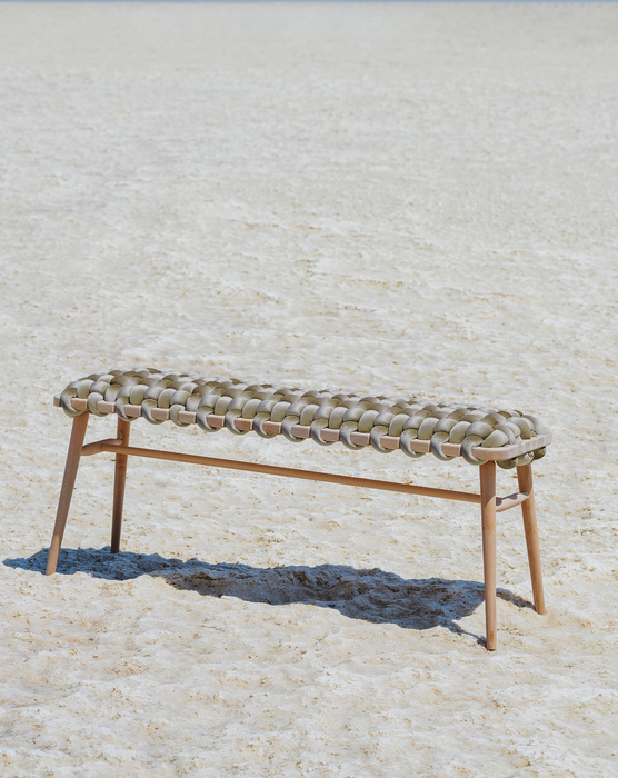 Champagne Velvet Woven Bench