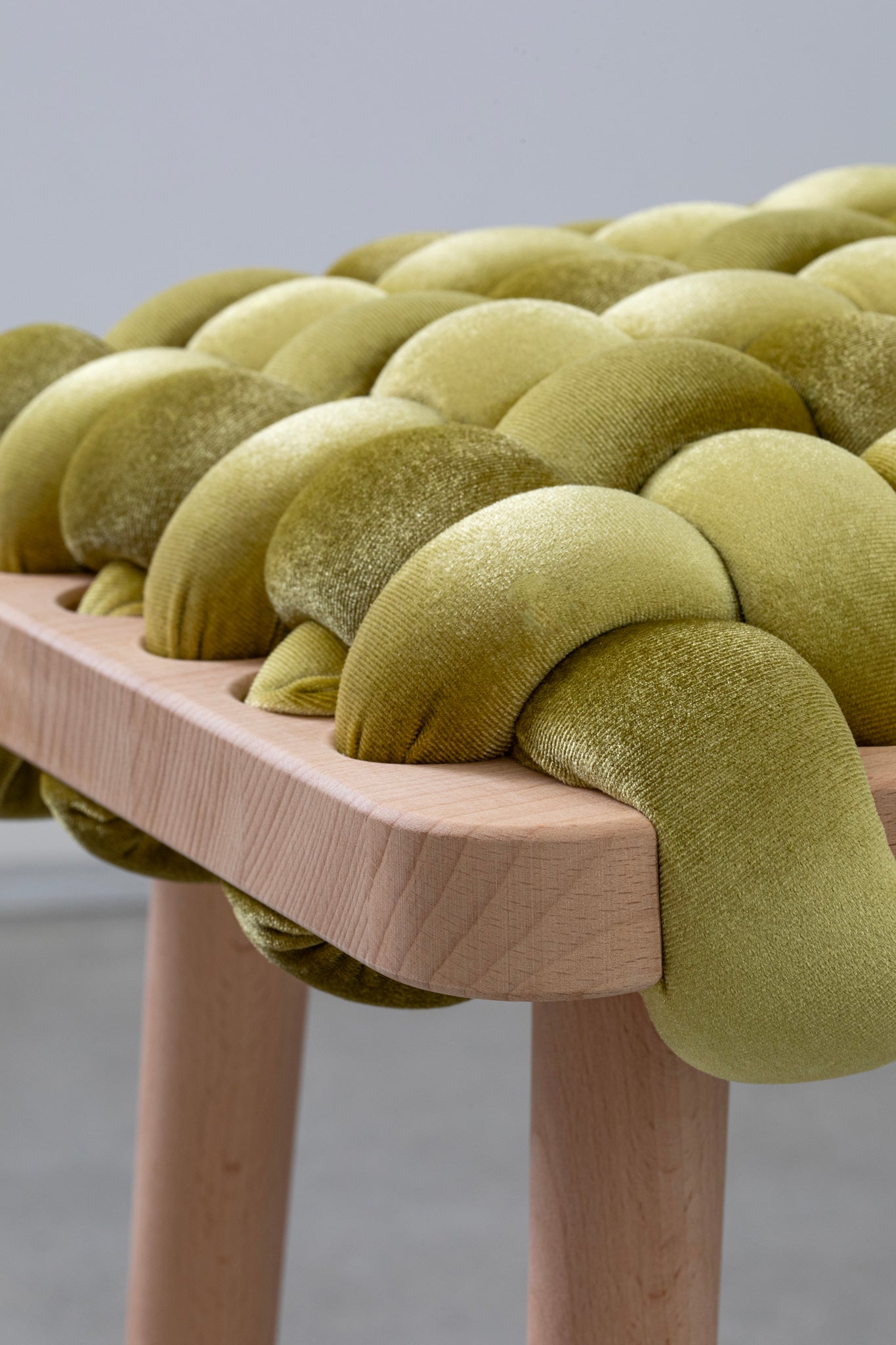 Citron Velvet Woven Bench | Knots Studio
