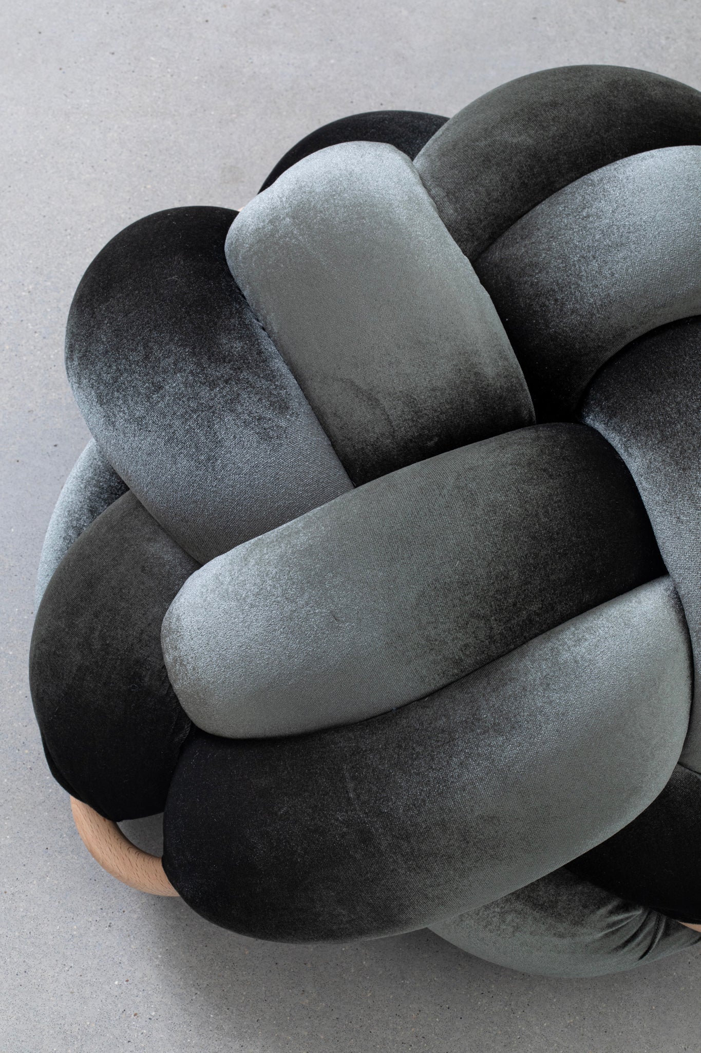 (L) Olive Green Velvet Knot Floor Cushion