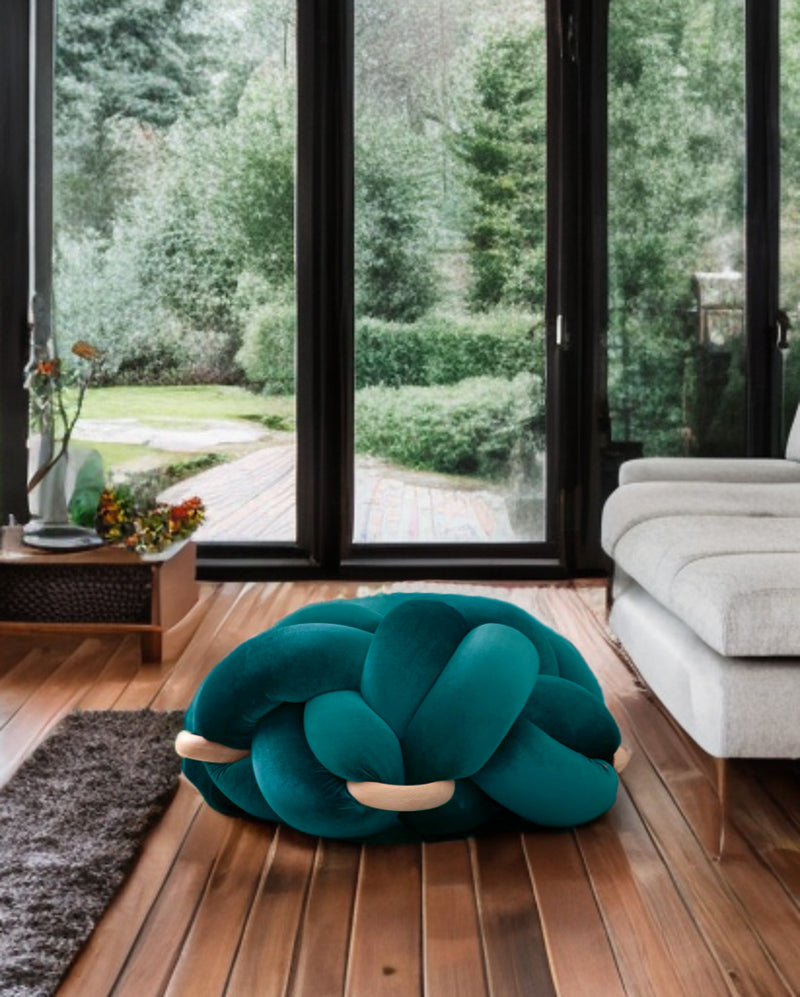 (L) Petrol Knot Ottoman