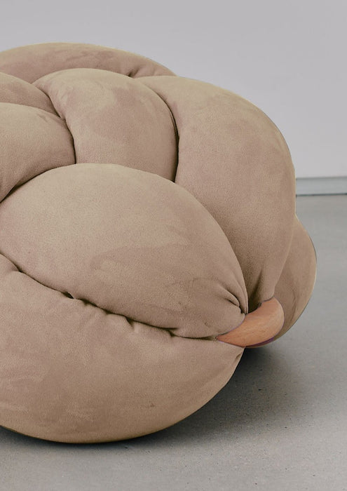 (L) Buttermilk Vegan Suede Knot Floor Cushion