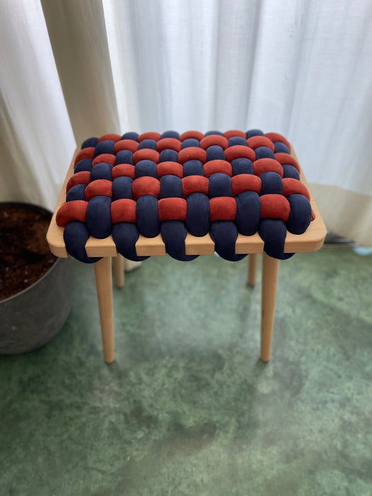 Warehouse Sale- 30% Off! Indigo Blue X Red Earth woven stool