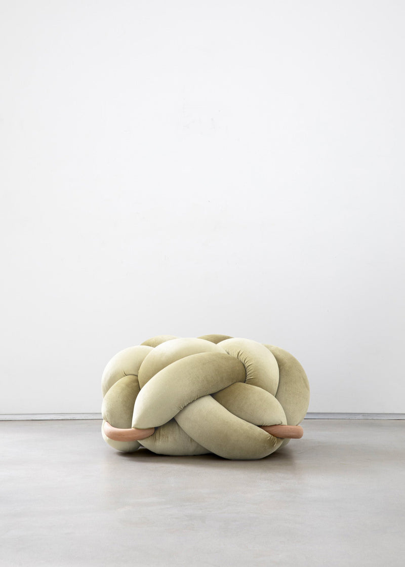 (L) Ivory Knot Floor Cushion
