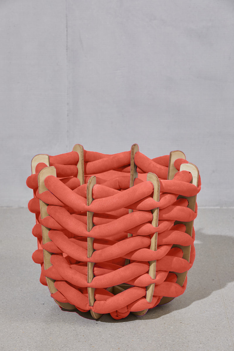 (M) Hull Basket in Red Earth Ultra suede