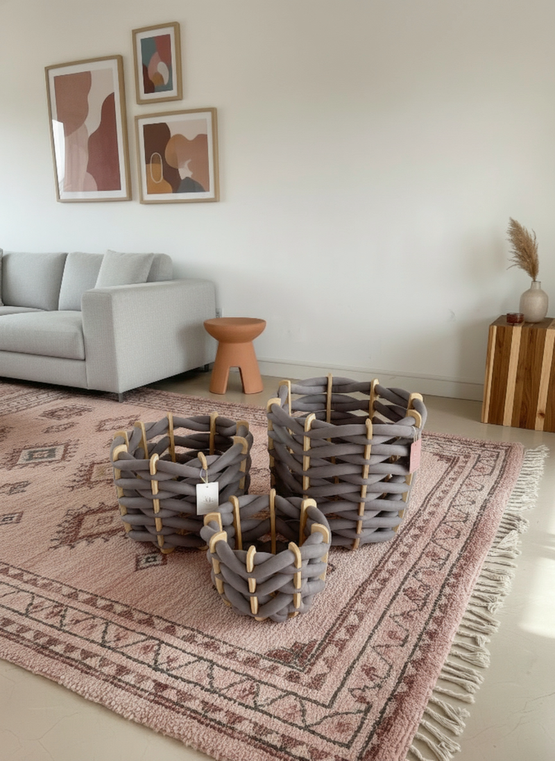 Set Of 3 Baskets- Graphite