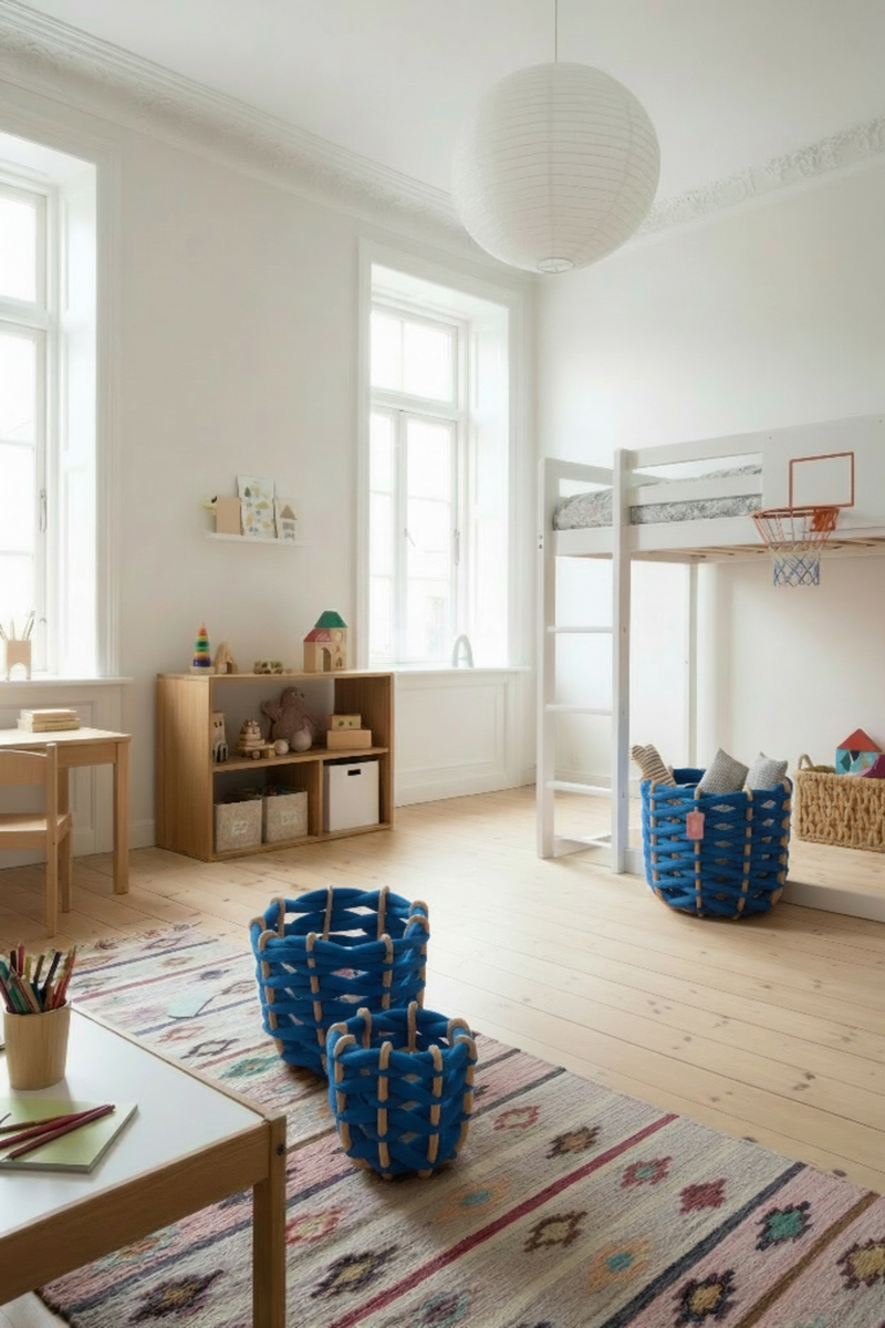 Set Of 3 Baskets- Cobalt Blue