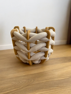 (S) Hull Basket in Stone Ultra suede