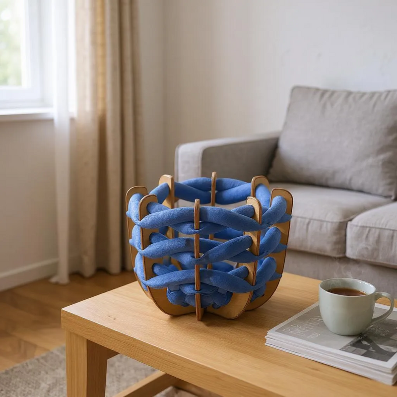 (S) Hull Basket in Cobalt Ultra suede