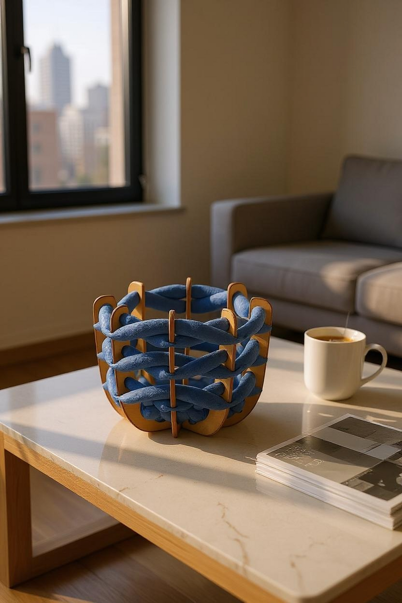 (S) Hull Basket in Cobalt Ultra suede