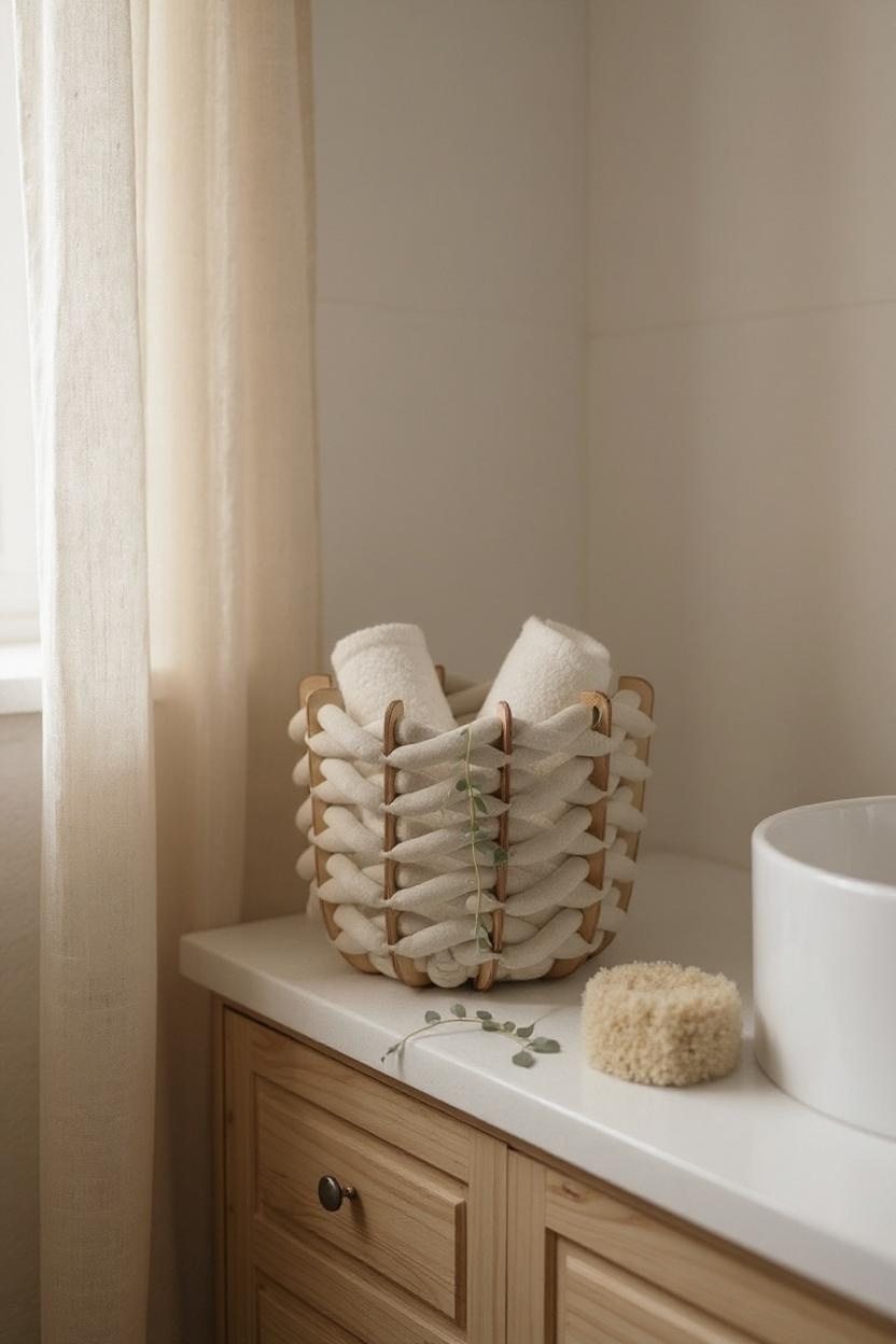 (M) Hull Basket in Stone Ultra suede