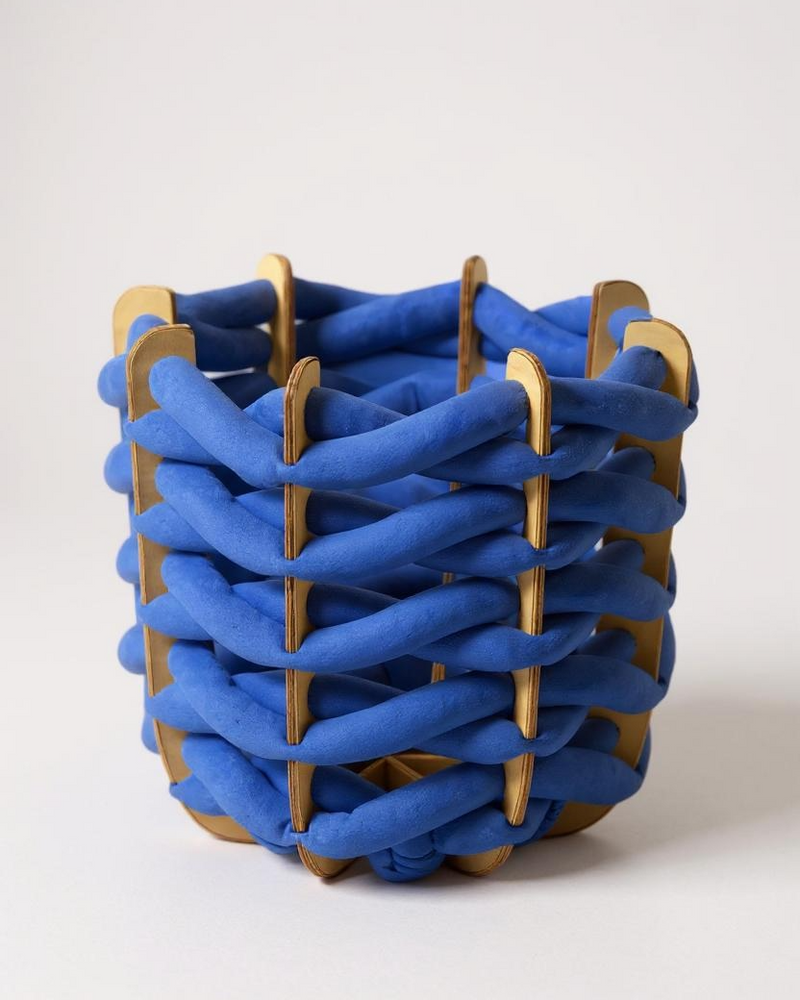 (L) Hull Basket in Cobalt Ultra suede