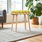 Citron Velvet Woven Stool