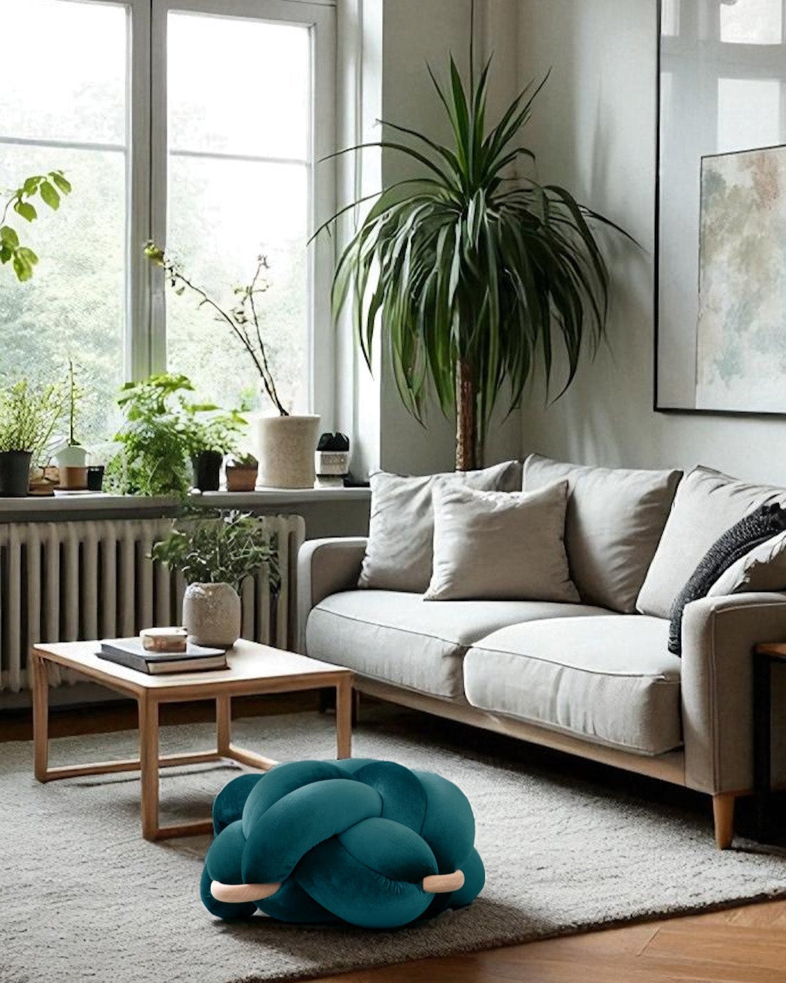 (M) Petrol Knot Ottoman