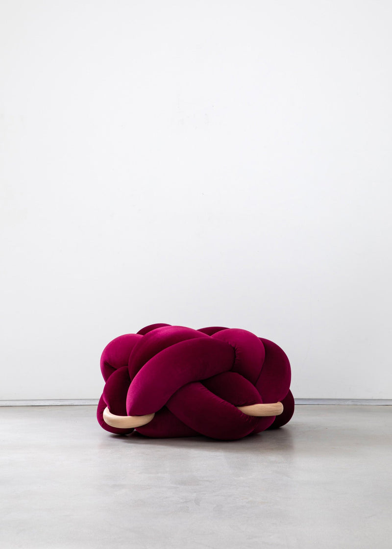 (L) Burgandy Knot Floor Cushion