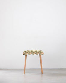 Ivory Velvet Woven Stool