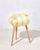 Cream Vegan suede Knot Stool