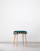 Petrol Velvet Woven Stool