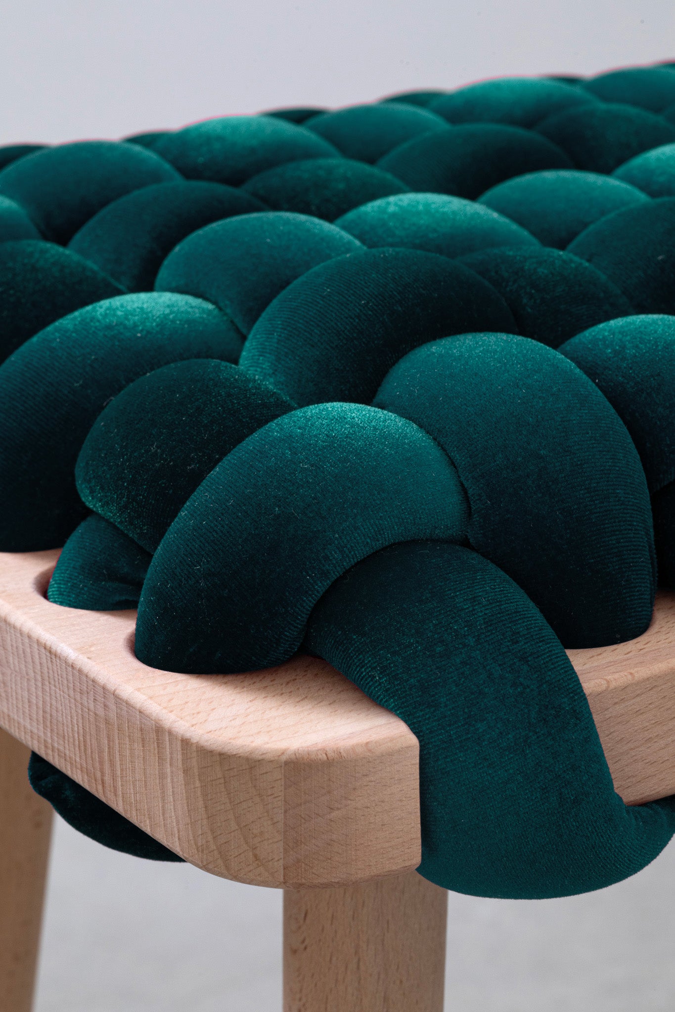 Petrol Velvet Woven Bench | Knots Studio