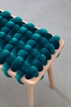 Petrol Velvet Woven Bench