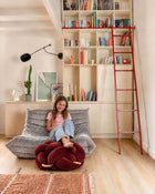 Girl with the (M) Maroon Knot Ottoman