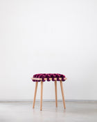 Burgundy Woven Stool