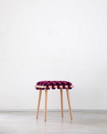 Burgundy Woven Stool