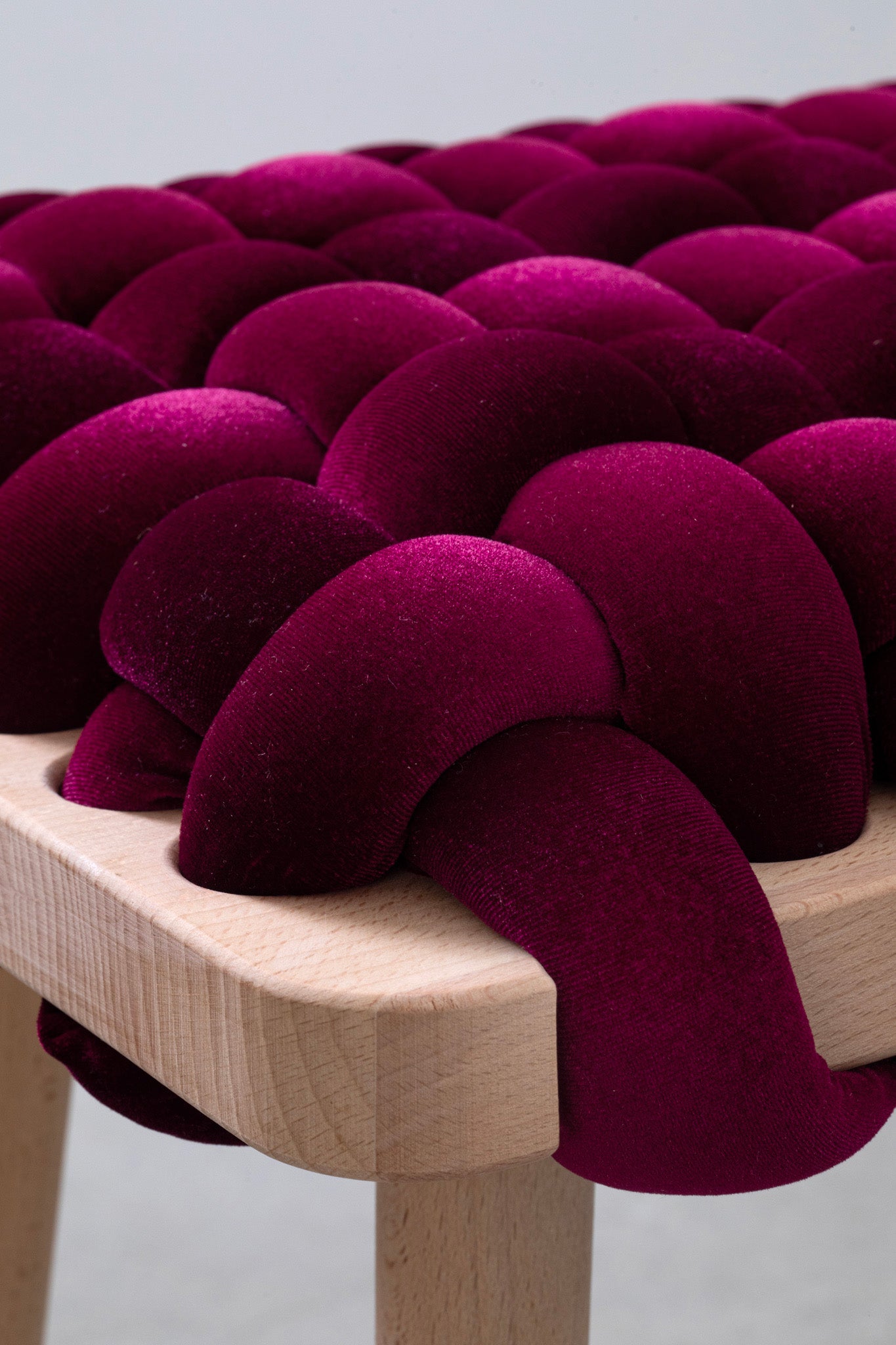 Burgundy Woven Stool