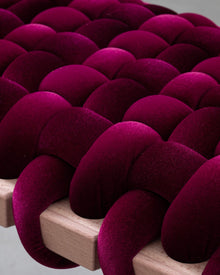Burgundy Woven Stool
