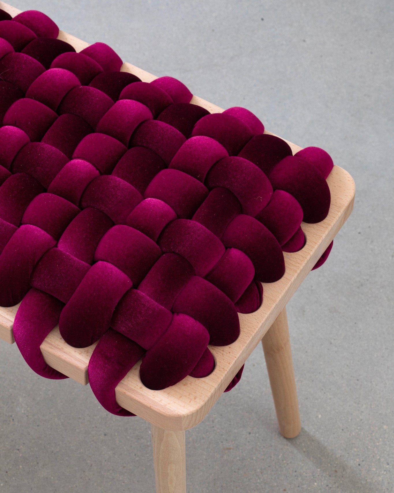 Burgundy Woven Stool