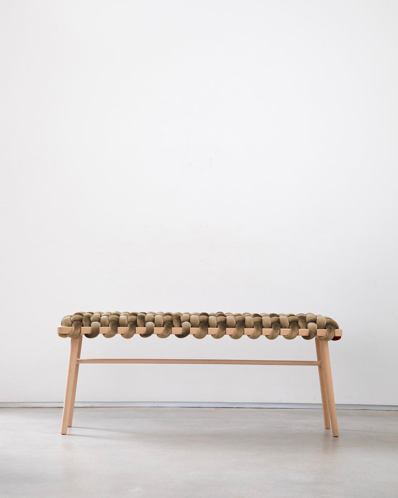 Truffle Velvet Woven Bench