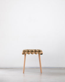 Truffle Velvet Woven Stool