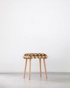 Truffle Velvet Woven Stool