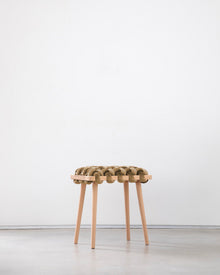 Truffle Velvet Woven Stool