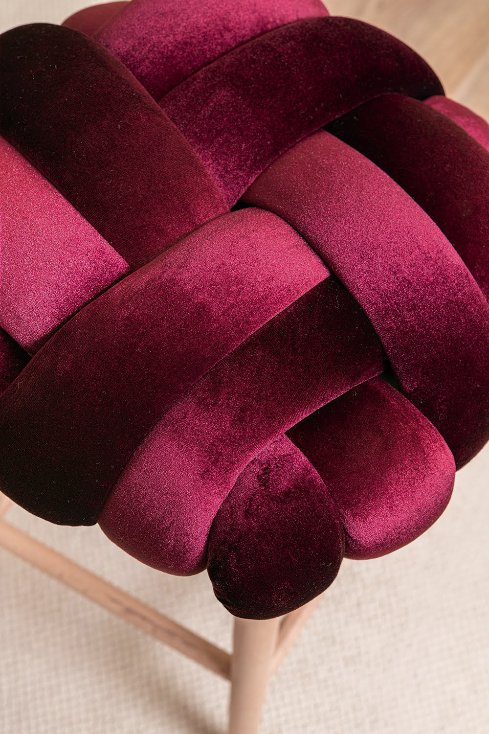 Purple Velvet Bar Knot Stool