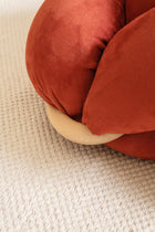 (M) Earth Red Vegan Suede Knot Floor Cushion
