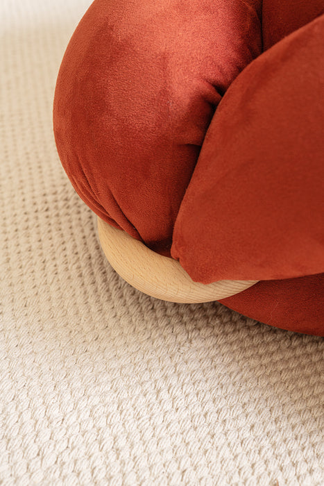 (M) Earth Red Vegan Suede Knot Floor Cushion