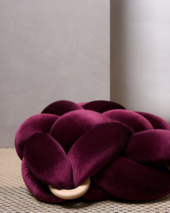 (M) Purple Velvet Knot Floor Cushion