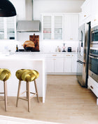 Glowing Rust Velvet Knot Bar Stool