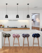 Purple Velvet Bar Knot Stool
