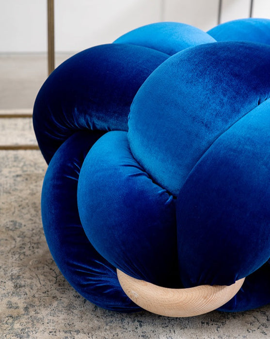 (M) Royal Blue Velvet Knot Floor Cushion