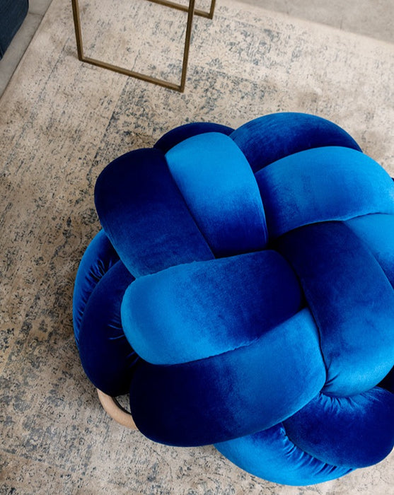 (M) Royal Blue Velvet Knot Floor Cushion
