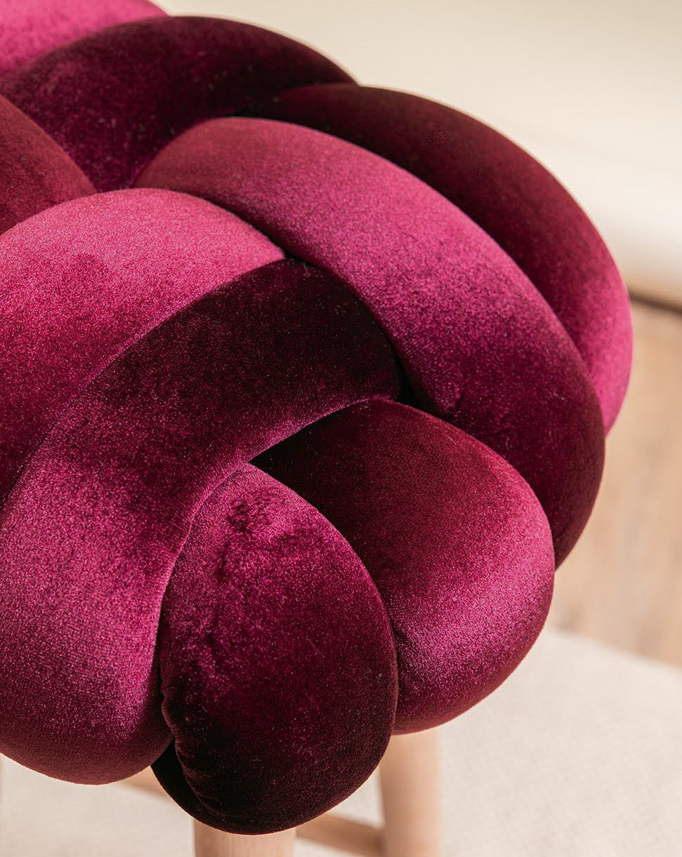 Purple Velvet Bar Knot Stool