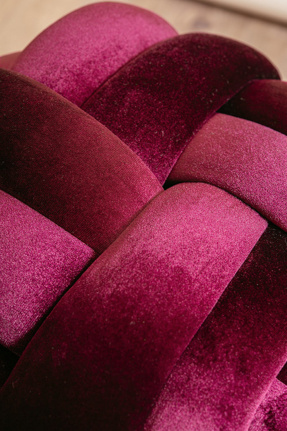Purple Velvet Bar Knot Stool