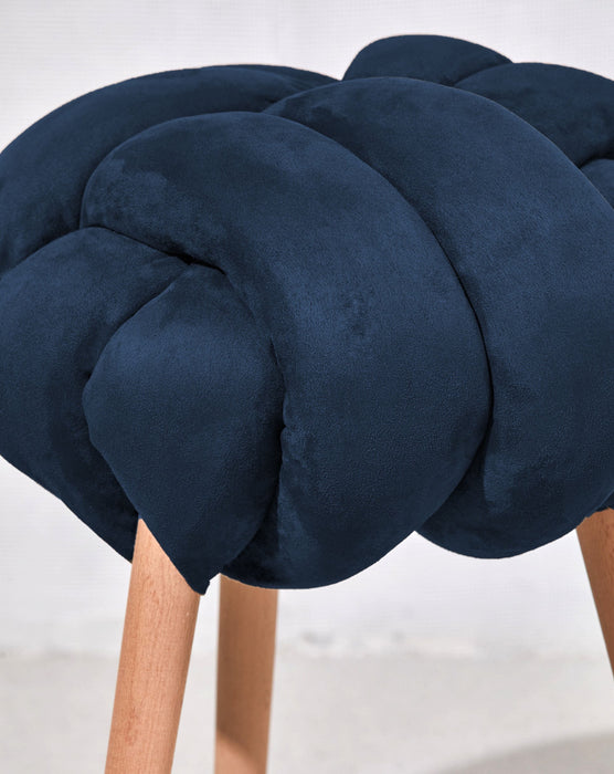 Indigo Blue Vegan suede Knot Stool